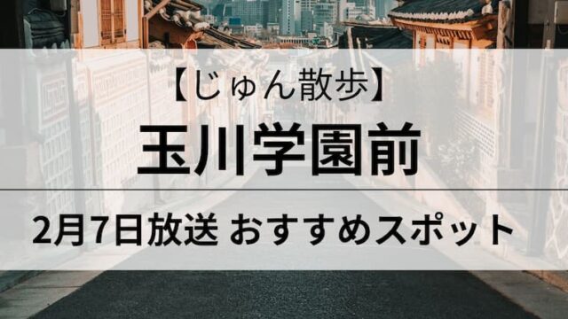 じゅん散歩　玉川学園前　アイキャッチ